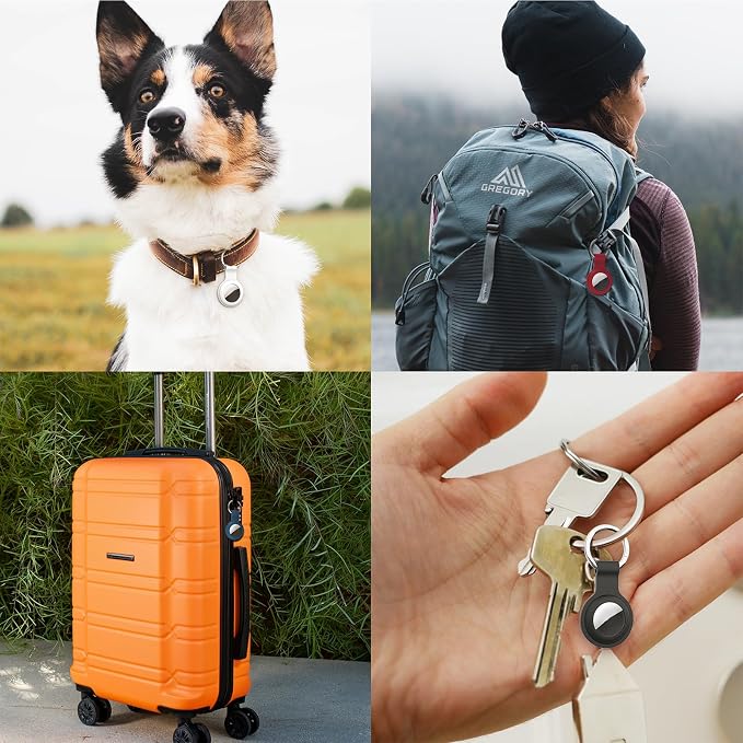 Compatible with AirTag Holder Case Keychain 2 Pack, - Image 7
