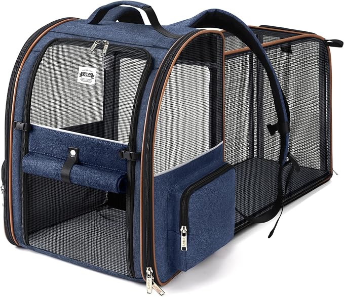 Lekebobor Large Cat Backpack Carrier Expandable Pet Carrier Backpack by LEKEBOBOR