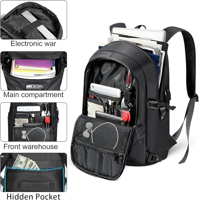 Tzowla 40 Liter Anti Theft Backpack - Image 4