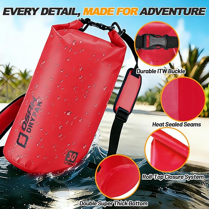 Waterproof Dry Bag, 5L/10L/20L/30L/40L Roll Top Lightweight Storage Backpack - Image 4