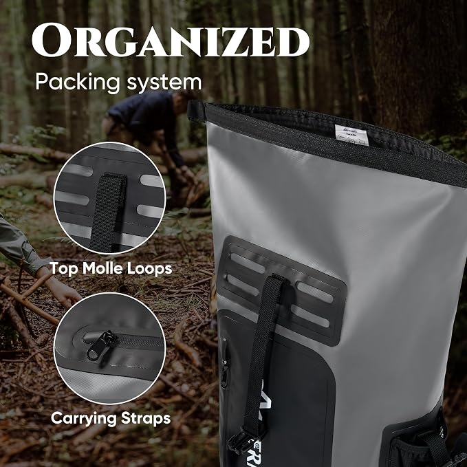 Waterproof Dry Bag with Waterproof Phone Case and small waterproof Bag Grey - Image 6