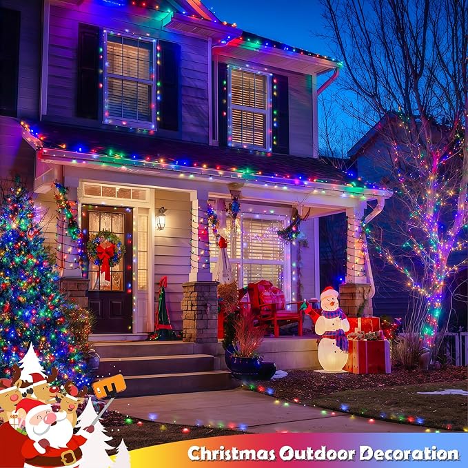 JMEXSUSS 2 Pack Solar String Light 100LED 32.8ft 8 Modes Solar Christmas Lights - Image 2