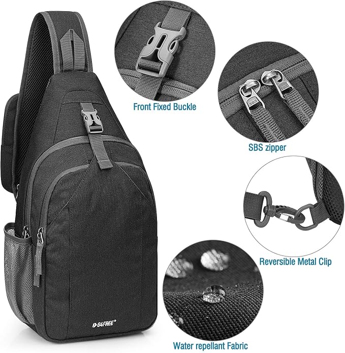 G4Free Sling Bag RFID Blocking Sling Backpack Crossbody Chest Bag Daypack - Image 6