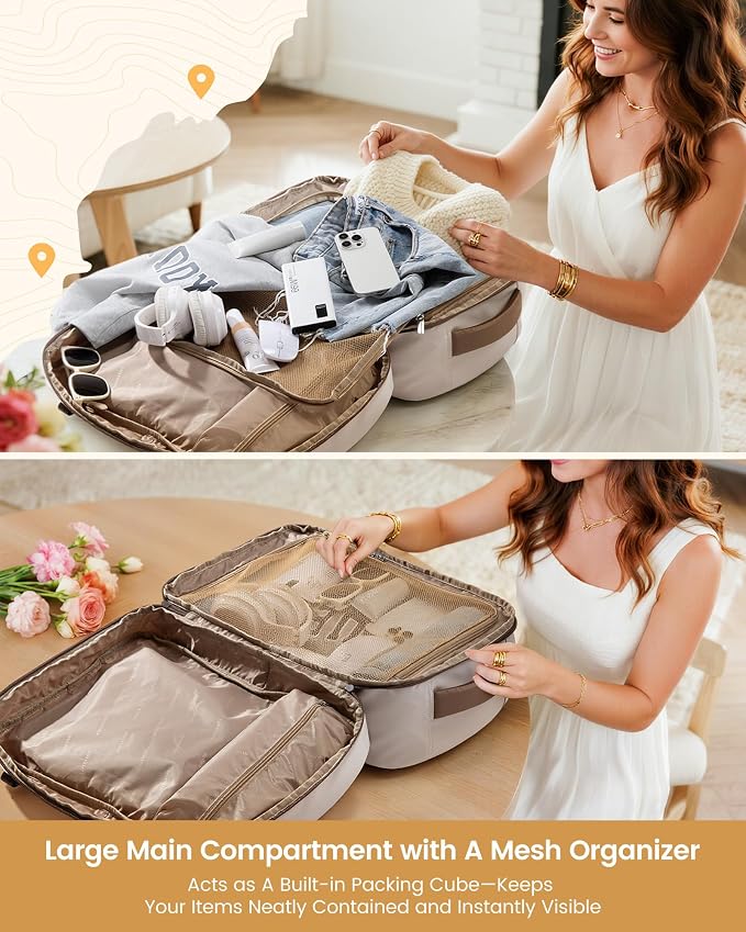 LOVEVOOK 50L Travel Backpack for Women, Airline Approved Carry On Luggage - Image 3