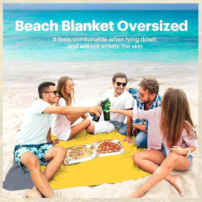 EASYFUN Beach Blanket Sandproof Oversized, Portable Picnic Mat - Image 5