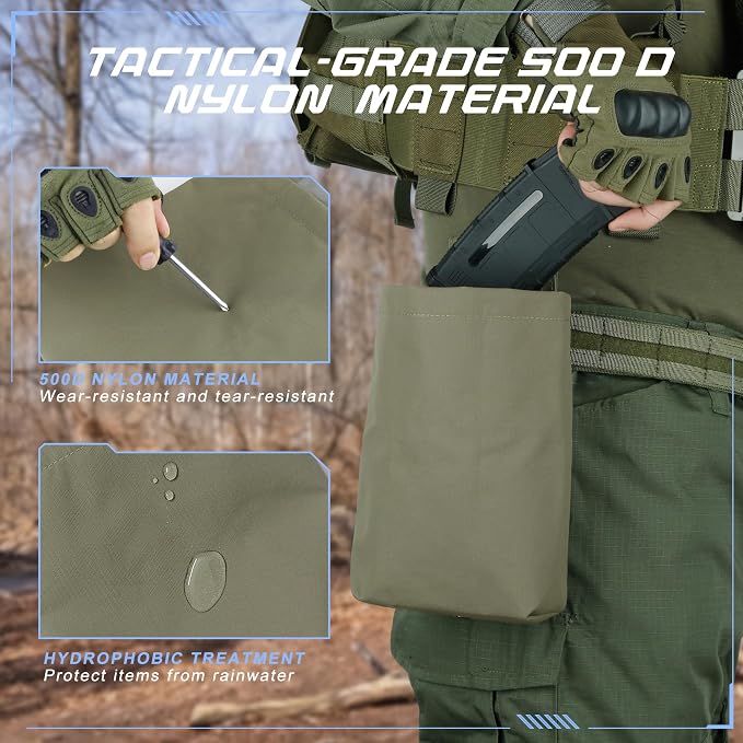 Tactical Dump Pouch for Battle Belt & MOLLE Systems | Foldable Mag Pouch - Image 2