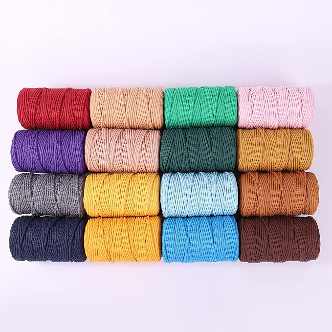Gold Yellow Macrame Cord 4mm x 109Yards, Colored Cotton Rope Craft Cord - Image 5