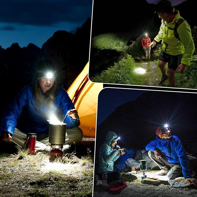 azamine LED Headlamp Rechargeable, 99000 Lumens Bright Head Lamp Βattery Include - Image 8