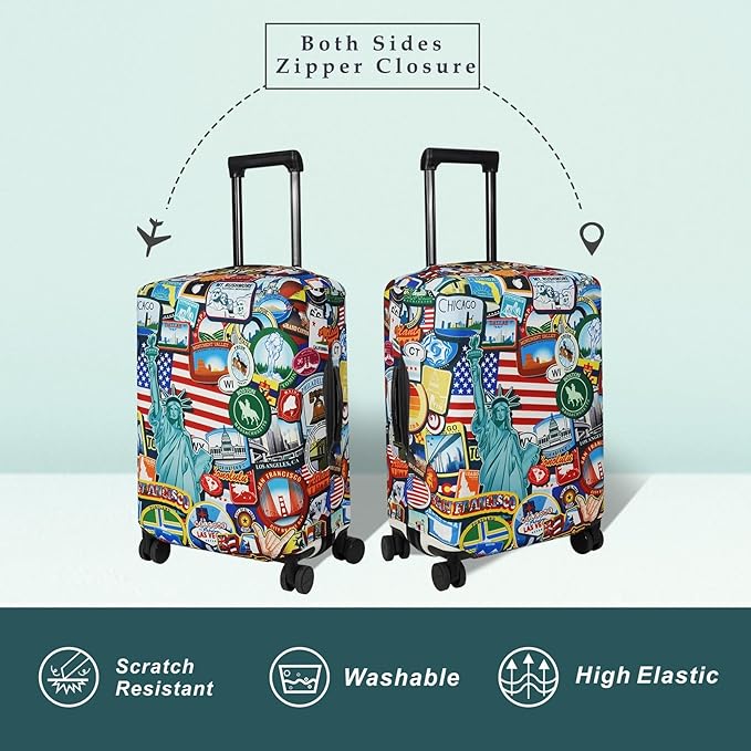 Explore Land Travel Luggage Cover Suitcase Protector Fits 18-22 Inch Case - Image 2