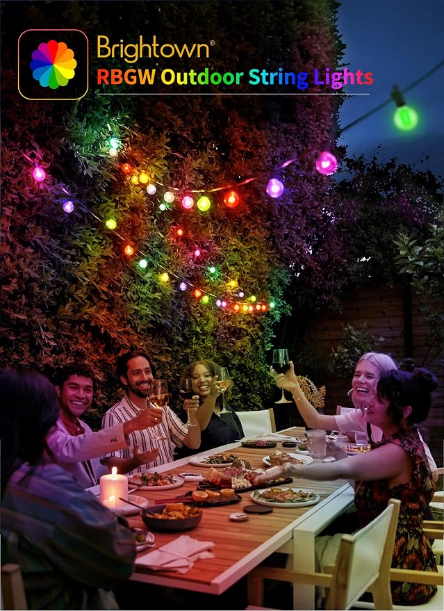 Brightown Outdoor String Lights 29 Feet G40 LED Patio Lights, 13 Plastic Edison - Image 6