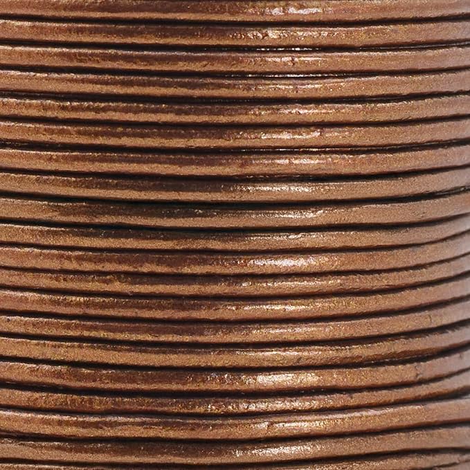Mandala Crafts Round Genuine Bronze Leather Cord - Image 3