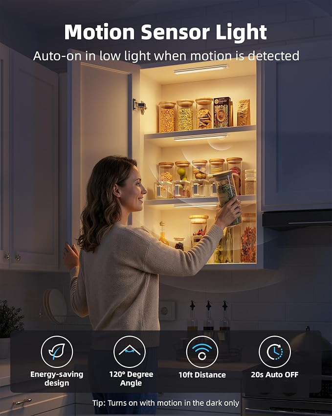 Under Cabinet Lighting Wireless, Rechargeable Battery Motion Sensor Light Indoor - Image 2