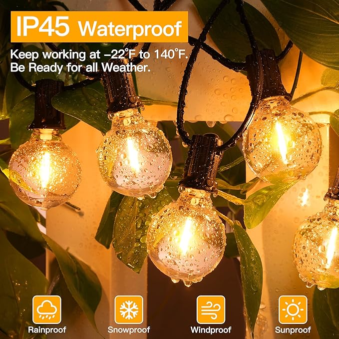Ollny 150FT Outdoor String Lights, Waterproof Connectable Shatterproof Outside - Image 3