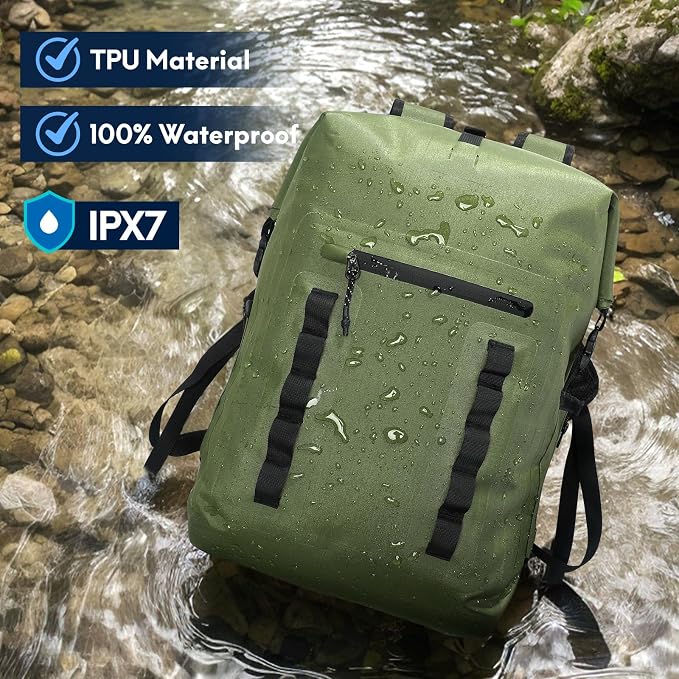 Haimont Waterproof Dry Backpack 30L TPU Lightweight Roll Top Dry Bag - Image 2