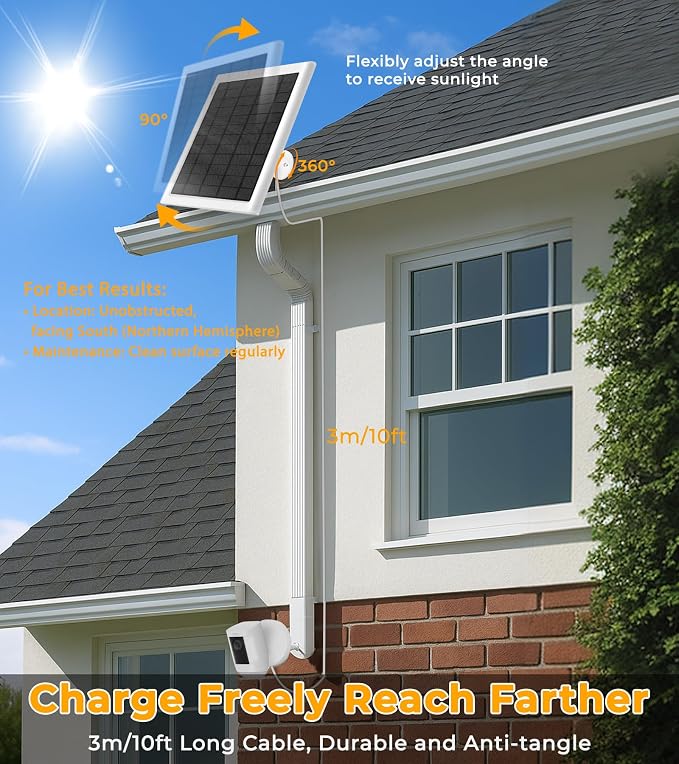 8W Solar Panel for Ring Camera, Solar Panel Charger Compatible - Image 7