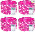 4-Pack 50 LED Pink Fairy Lights Battery Operated by EXF