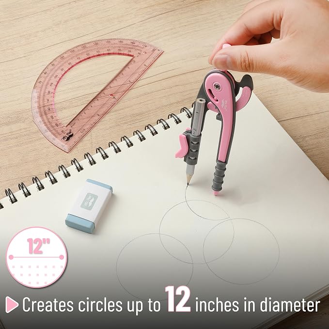 Mr. Pen- Geometry Compass and Protractor Set, 6 Inch Compass, 6 Inch Protractor - Image 3