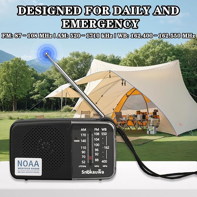 Portable AM FM Transistor Radio Battery Operated, NOAA Weather Radio - Image 5