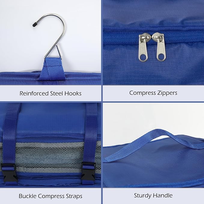 Surblue Hanging Shelves Travel Storage Bag Compression Packing Cube - Image 6
