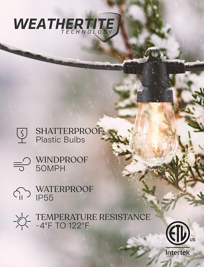 Brightech 104 FT Ambience Pro Solar Powered Outdoor LED String Lights - Image 3