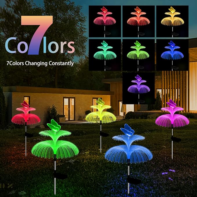 Weepong Solar Garden Lights Waterproof 3 Pack Solar Lights Outdoor Decorative 7 - Image 5