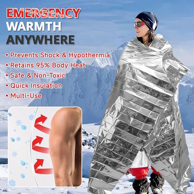 SecuCaptain Survival Emergency Thermal Blankets: 30 Pack Extra Large 84” x63” - Image 7