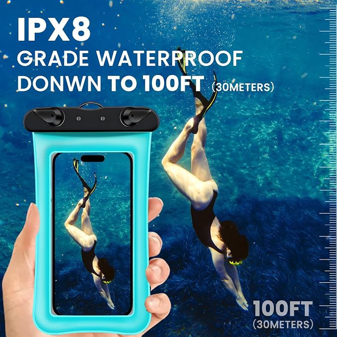 2 Pack Waterproof Floating Phone Pouch IPX8 Floatable Waterproof Phone Case - Image 4