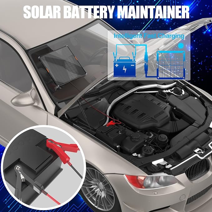 OYMSAE 30W 12V Solar Trickle Charger Maintainer, Waterproof Portable Solar - Image 8
