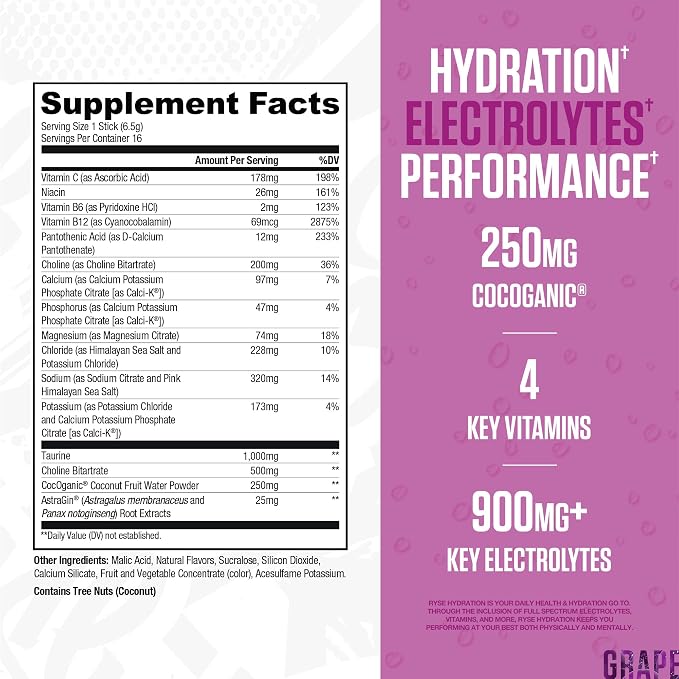 RYSE Hydration Electrolyte Powder Drink Mix Packets - Image 2