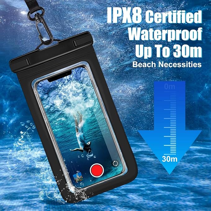 4 Pack Waterproof Phone Pouch IPX8 Universal Waterproof Case Dry Bag Phone - Image 4