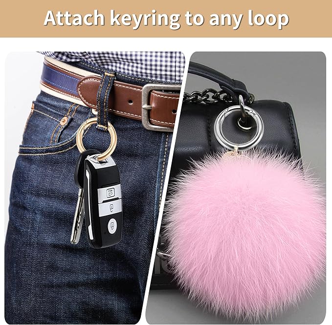 Gkeygo 1 Inch Keychain Rings, 8 Pack Round Carabiner Clip - Image 4