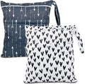 2pcs Cloth Diaper Wet Dry Bags Waterproof Reusable by Welcometoeaxin