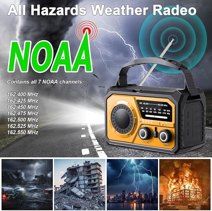 16000mAh Hand Crank Emergency Weather Radio - Image 5