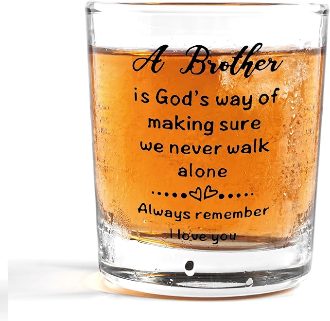 Nogrit Brother Gifts Whiskey Glasses 10 oz, Brother Father's Day Birthday Gifts by Nogrit