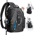 Piscifun Fishing Backpack with Rod Holder, Lightweight Sling Bag Storge Gear by Piscifun