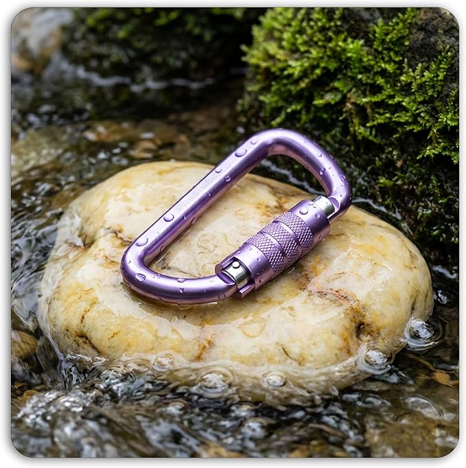 FresKaro 3inch 12kN-2698lbs Auto Locking Carabiner Clips, Solid D Shape - Image 7