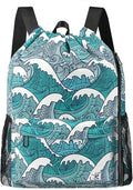 Drawstring Backpack with Mesh Pockets String Gym Bag Sackpack Sandproof Water by Risefit
