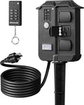 DEWENWILS Outdoor Power Stake Timer Waterproof, 6 Grounded Outlets, 6FT by DEWENWILS