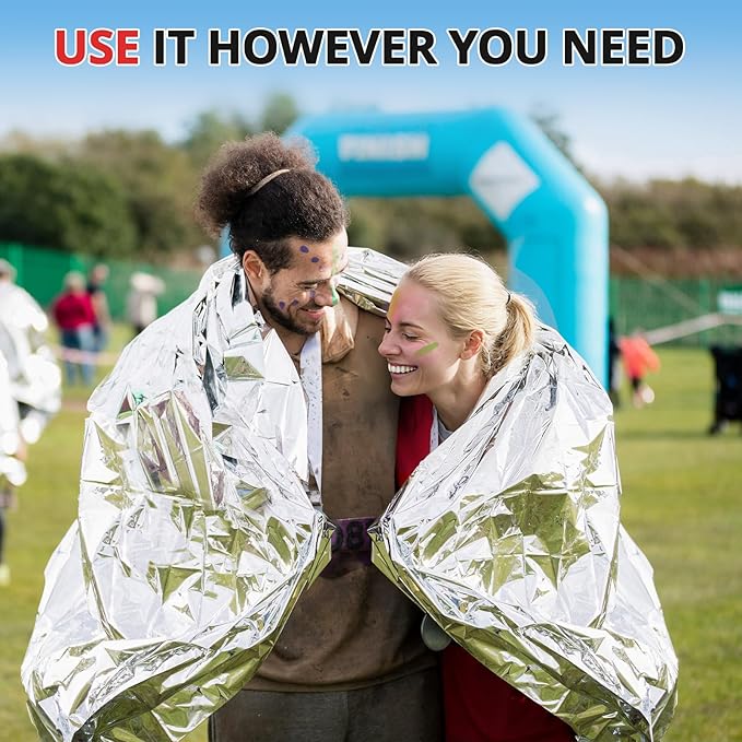 SecuCaptain Survival Emergency Thermal Blankets: 30 Pack Extra Large 84” x63” - Image 8