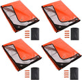 RedSwing 4 Pack Emergency Blankets, Waterproof Survival Thermal Tarp by RedSwing