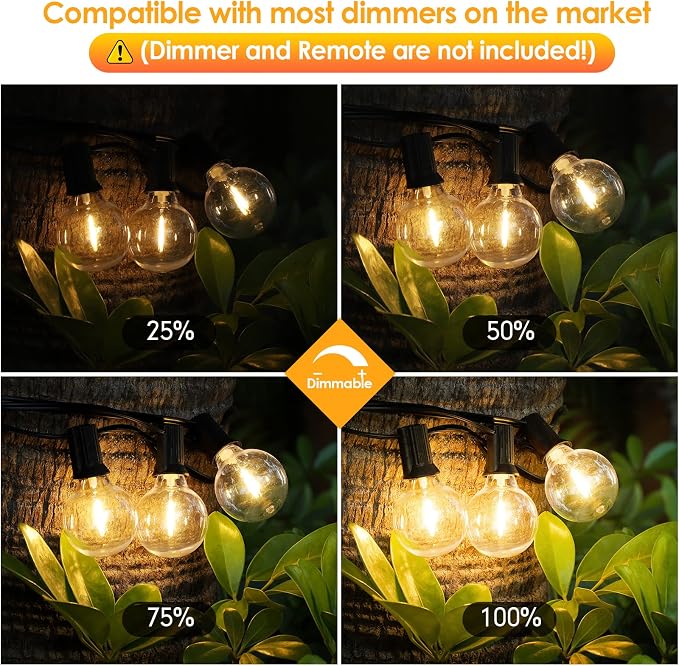 Mlambert 100Ft Outdoor String Lights, G40 Globe Patio Lights - Image 4