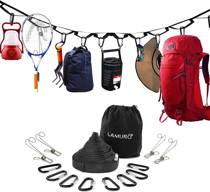 Campsite Storage Strap with 19 Separated Loops by LAMURO