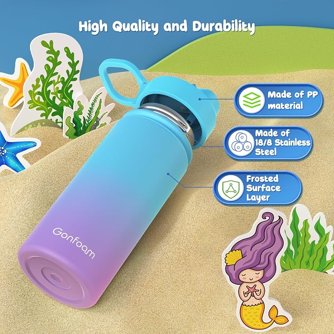 Kids Water Bottle, insulated Stainless Steel Straw Cup - Image 6