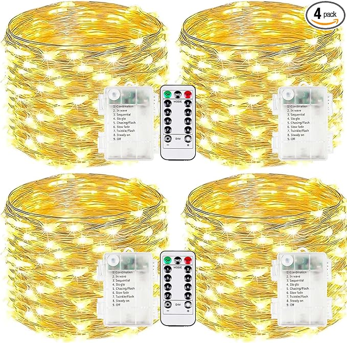 4-Pack Fairy Lights Battery Operated by EXF