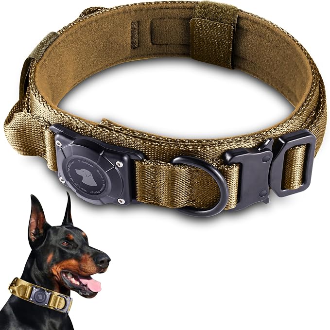 2026 Upgrade Waterproof AirTag Dog Collar, Military Tactical Dog Collar by ODOKELE
