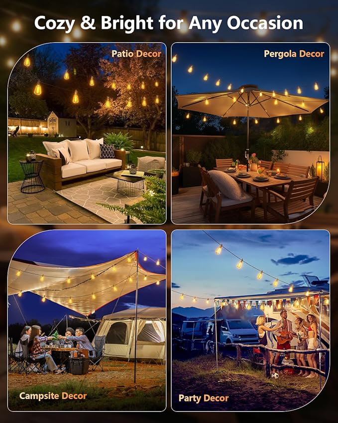 Brightown 58FT Solar String Lights Outdoor Waterproof - Image 6