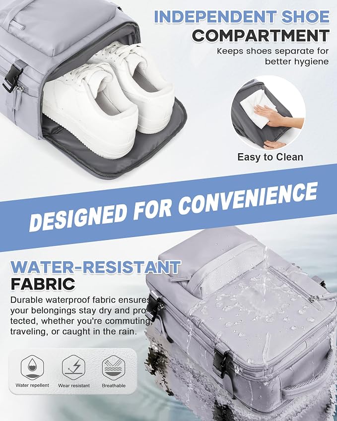 WONHOX Large Travel Backpack Carry on Flight Approved Laptop Work Business - Image 4