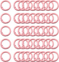 Carabiner Clip 48Pcs Pink Metal Key Ring Clip Circle Keychain Rings Bulk Spring by KJMLDIY