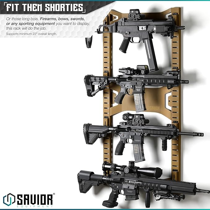 Savior Equipment Horizontal Steel Wall Mount Firearm Rifle Display Rack - Image 2