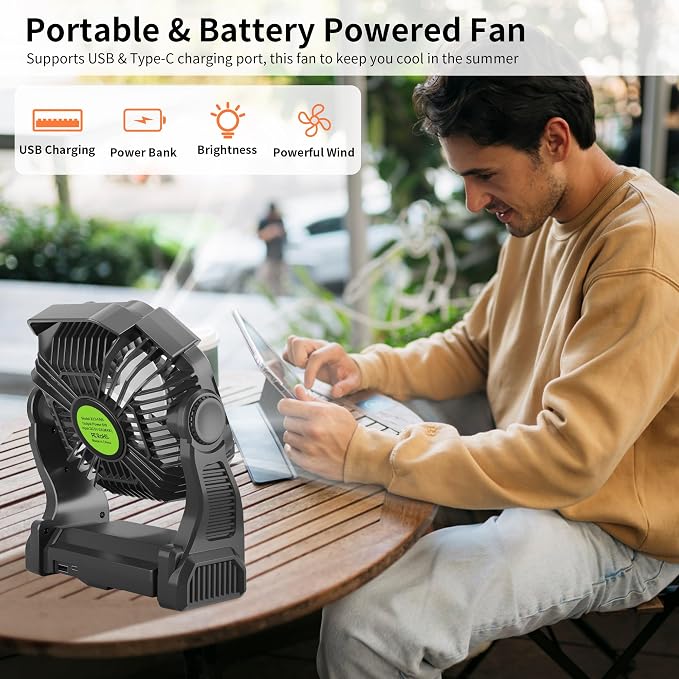 Rechargeable Portable Camping Fan - Image 2